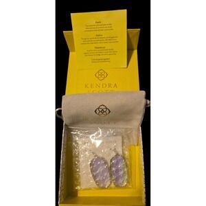 Kendra Scott Danielle Dichroic Glass Earrings Silver Tone New In Box